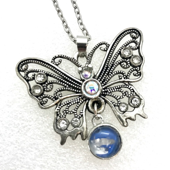 Necklace Butterfly handmade 12mm snap SN12 - Picture 3 of 4